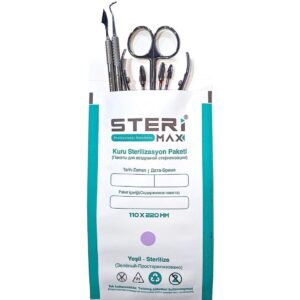 STERI MAX İNDİKATÖRLÜ KRAFT STERILIZASYON ZARFI 110x220mm (100) Adet